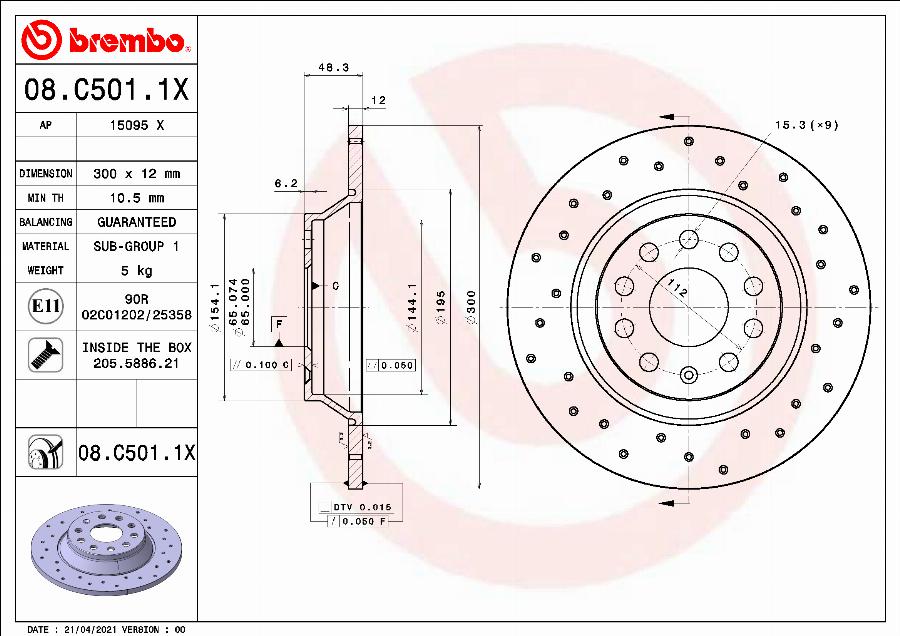 Brembo 08.C501.1X - Disc frana aaoparts.ro