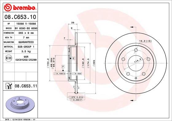 Brembo 08.C653.11 - Disc frana aaoparts.ro