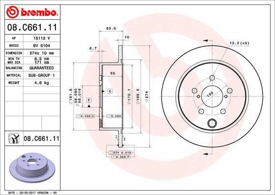 Brembo 08.C661.11 - Disc frana aaoparts.ro