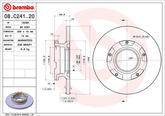 Brembo 08.C241.20 - Disc frana aaoparts.ro