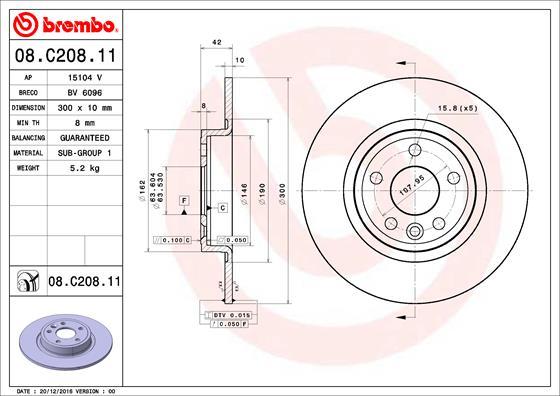 Brembo 08.C208.11 - Disc frana aaoparts.ro