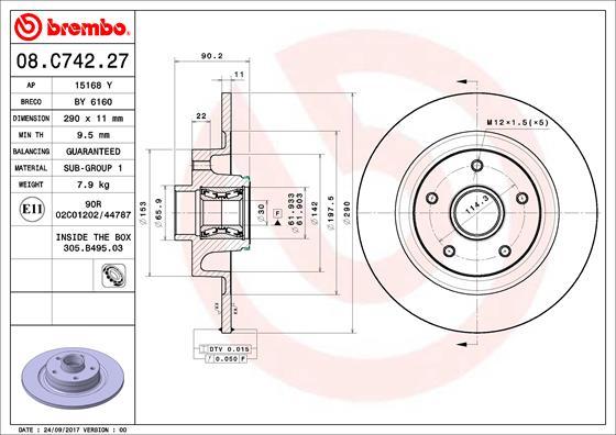 Brembo 08.C742.27 - Disc frana aaoparts.ro