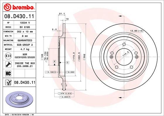 Brembo 08.D430.11 - Disc frana aaoparts.ro