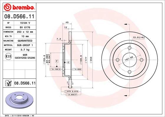 Brembo 08.D566.11 - Disc frana aaoparts.ro