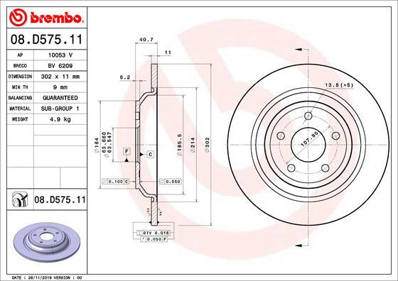 Brembo 08.D575.11 - Disc frana aaoparts.ro