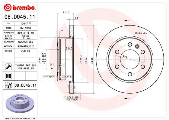 Brembo 08.D045.11 - Disc frana aaoparts.ro