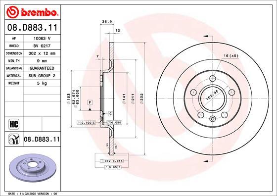 Brembo 08.D883.11 - Disc frana aaoparts.ro