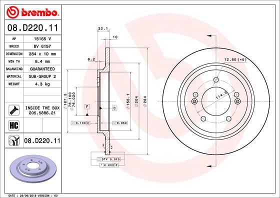 Brembo 08.D220.11 - Disc frana aaoparts.ro