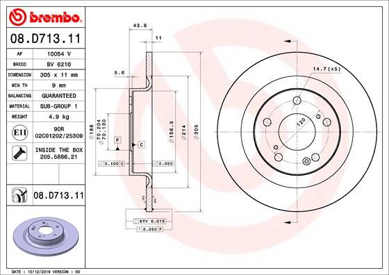Brembo 08.D713.11 - Disc frana aaoparts.ro