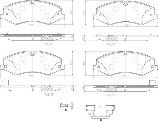 Brembo P44022N - Set placute frana,frana disc aaoparts.ro