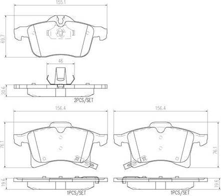 Brembo P59045N - Set placute frana,frana disc aaoparts.ro