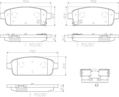 Brembo P59080N - Set placute frana,frana disc aaoparts.ro