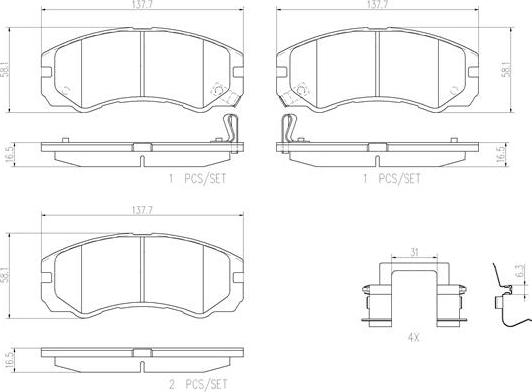 Brembo P59020N - Set placute frana,frana disc aaoparts.ro