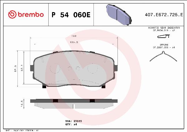 Brembo P 54 060E - Set placute frana,frana disc aaoparts.ro