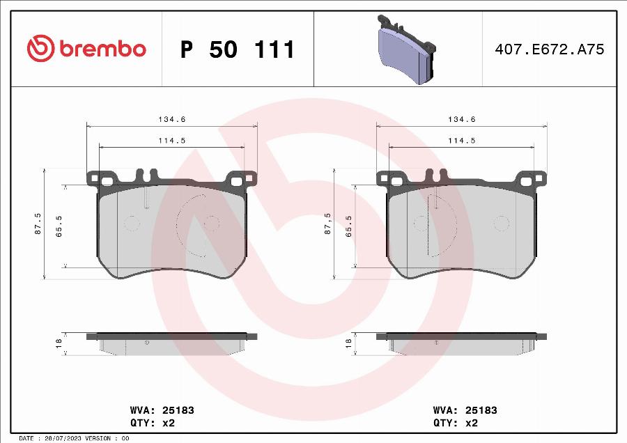 Brembo P 50 111 - Set placute frana,frana disc aaoparts.ro
