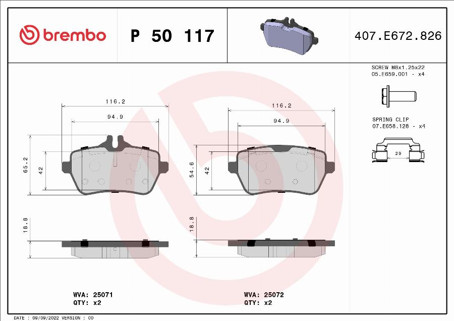 Brembo P 50 117 - Set placute frana,frana disc aaoparts.ro