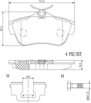 Brembo P61095N - Set placute frana,frana disc aaoparts.ro
