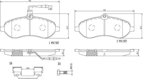 Brembo P61096N - Set placute frana,frana disc aaoparts.ro