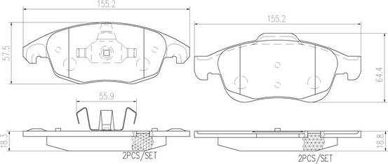 Brembo P61083N - Set placute frana,frana disc aaoparts.ro