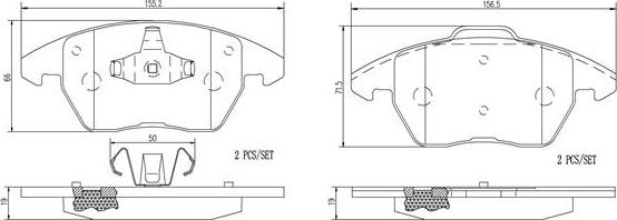 Brembo P61076N - Set placute frana,frana disc aaoparts.ro
