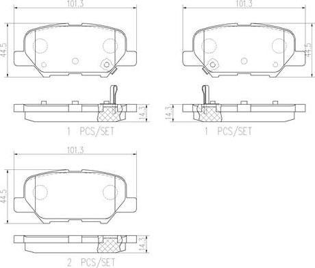 Brembo P61111N - Set placute frana,frana disc aaoparts.ro