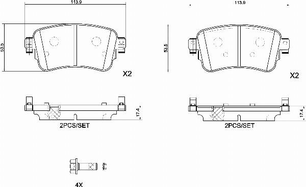 Brembo P 61 133G - Set placute frana,frana disc aaoparts.ro
