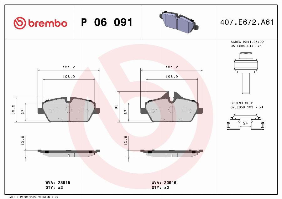Brembo P 06 091 - Set placute frana,frana disc aaoparts.ro