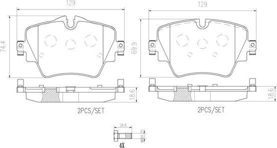 Brembo P06093N - Set placute frana,frana disc aaoparts.ro