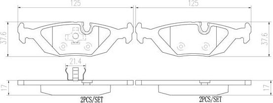 Brembo P06009N - Set placute frana,frana disc aaoparts.ro
