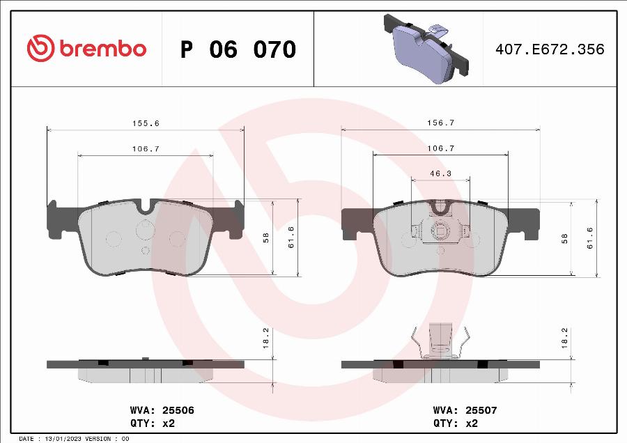 Brembo P 06 070 - Set placute frana,frana disc aaoparts.ro
