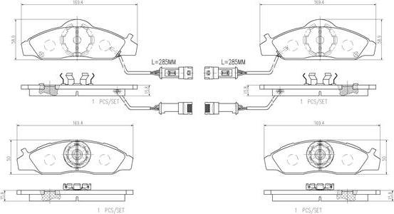 Brembo P15003N - Set placute frana,frana disc aaoparts.ro