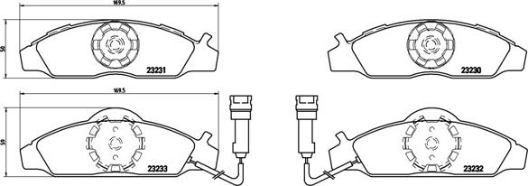 Brembo P 15 003 - Set placute frana,frana disc aaoparts.ro