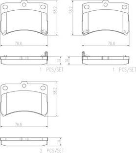 Brembo P16009N - Set placute frana,frana disc aaoparts.ro