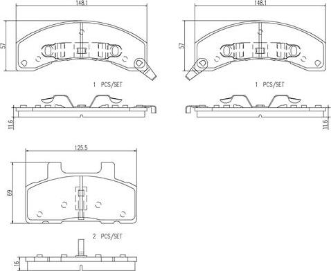 Brembo P10037N - Set placute frana,frana disc aaoparts.ro