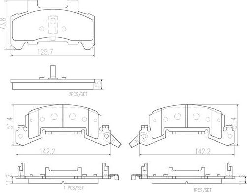 Brembo P10020N - Set placute frana,frana disc aaoparts.ro