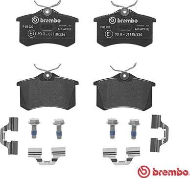 Brembo P 85 020 - Set placute frana,frana disc aaoparts.ro