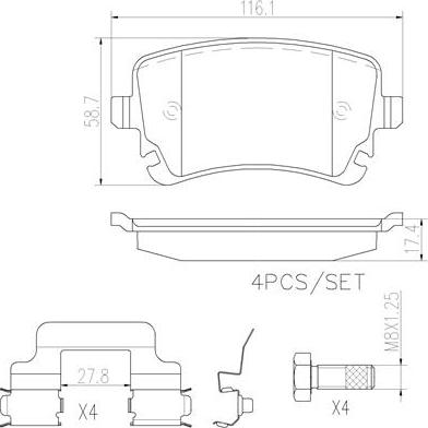 Brembo P85076N - Set placute frana,frana disc aaoparts.ro
