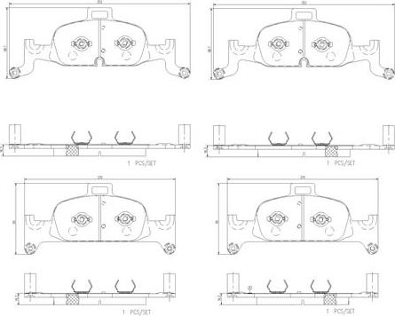 Brembo P85164N - Set placute frana,frana disc aaoparts.ro