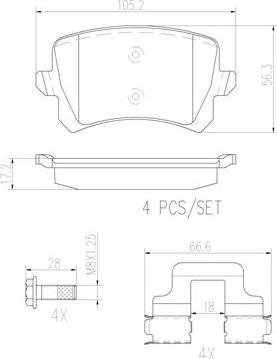 Brembo P85109N - Set placute frana,frana disc aaoparts.ro