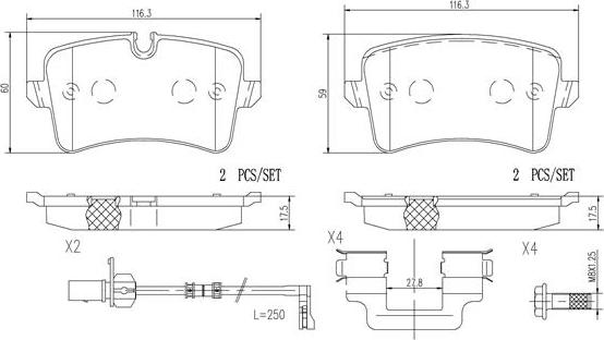 Brembo P85119N - Set placute frana,frana disc aaoparts.ro