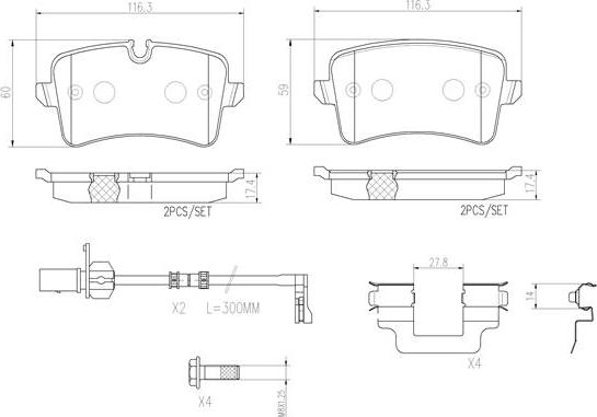 Brembo P85117N - Set placute frana,frana disc aaoparts.ro