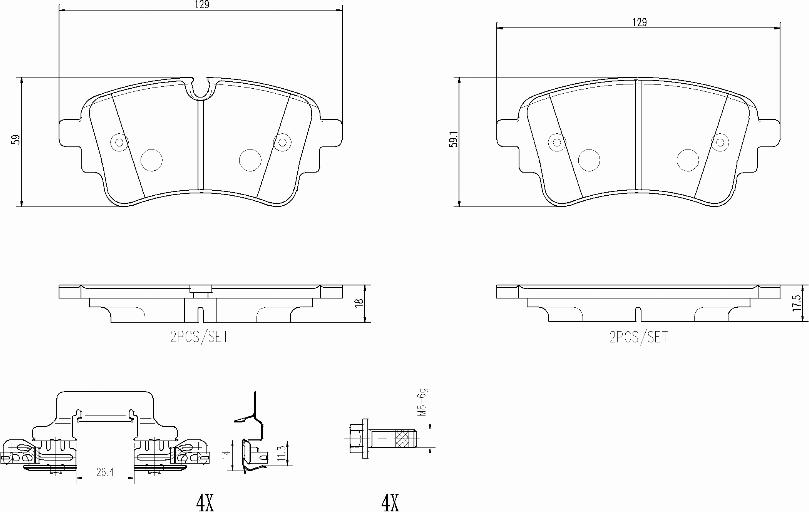 Brembo P85185N - Set placute frana,frana disc aaoparts.ro