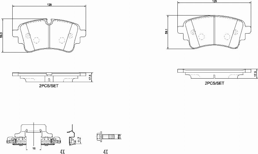Brembo P85186N - Set placute frana,frana disc aaoparts.ro