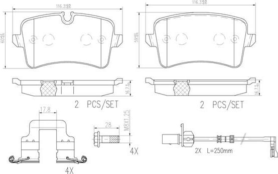Brembo P85120N - Set placute frana,frana disc aaoparts.ro