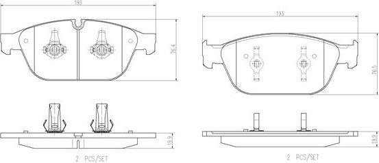 Brembo P85128N - Set placute frana,frana disc aaoparts.ro