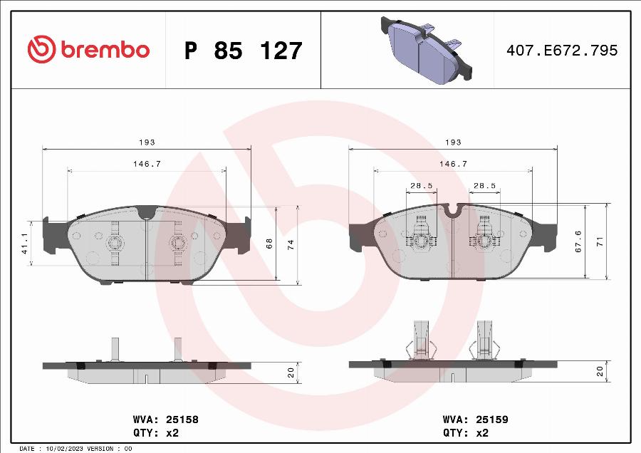 Brembo P 85 127 - Set placute frana,frana disc aaoparts.ro