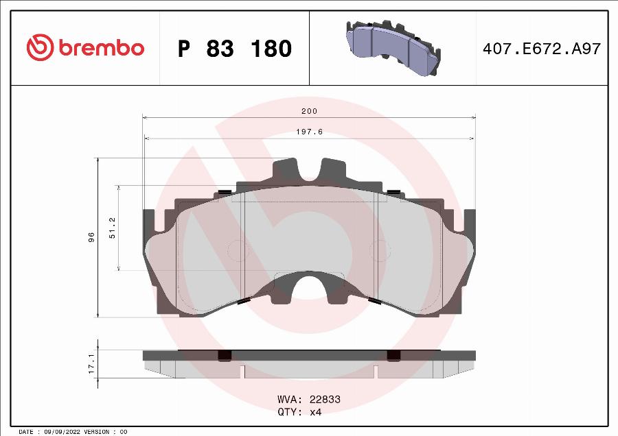 Brembo P 83 180 - Set placute frana,frana disc aaoparts.ro