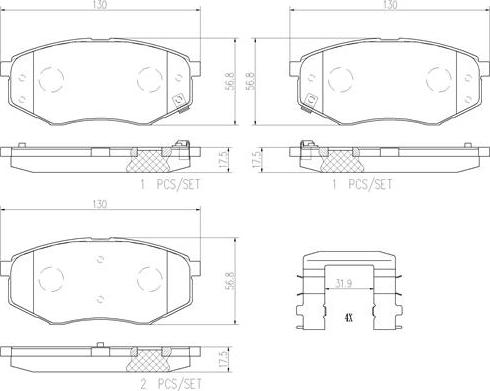Brembo P30055N - Set placute frana,frana disc aaoparts.ro