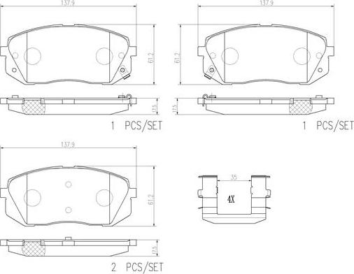 Brembo P30056N - Set placute frana,frana disc aaoparts.ro