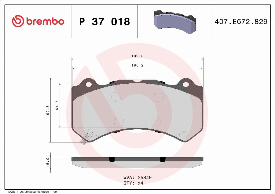 Brembo P 37 018 - Set placute frana,frana disc aaoparts.ro